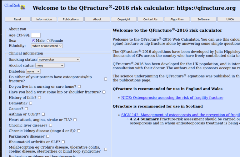 QFracture®-2016 risk calculator